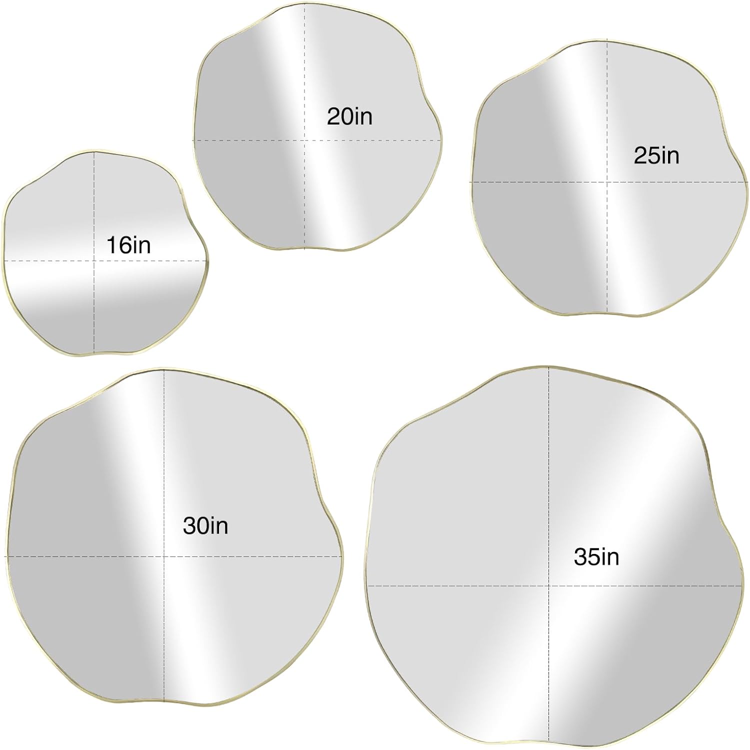 25" Irregular Wall Mirrors