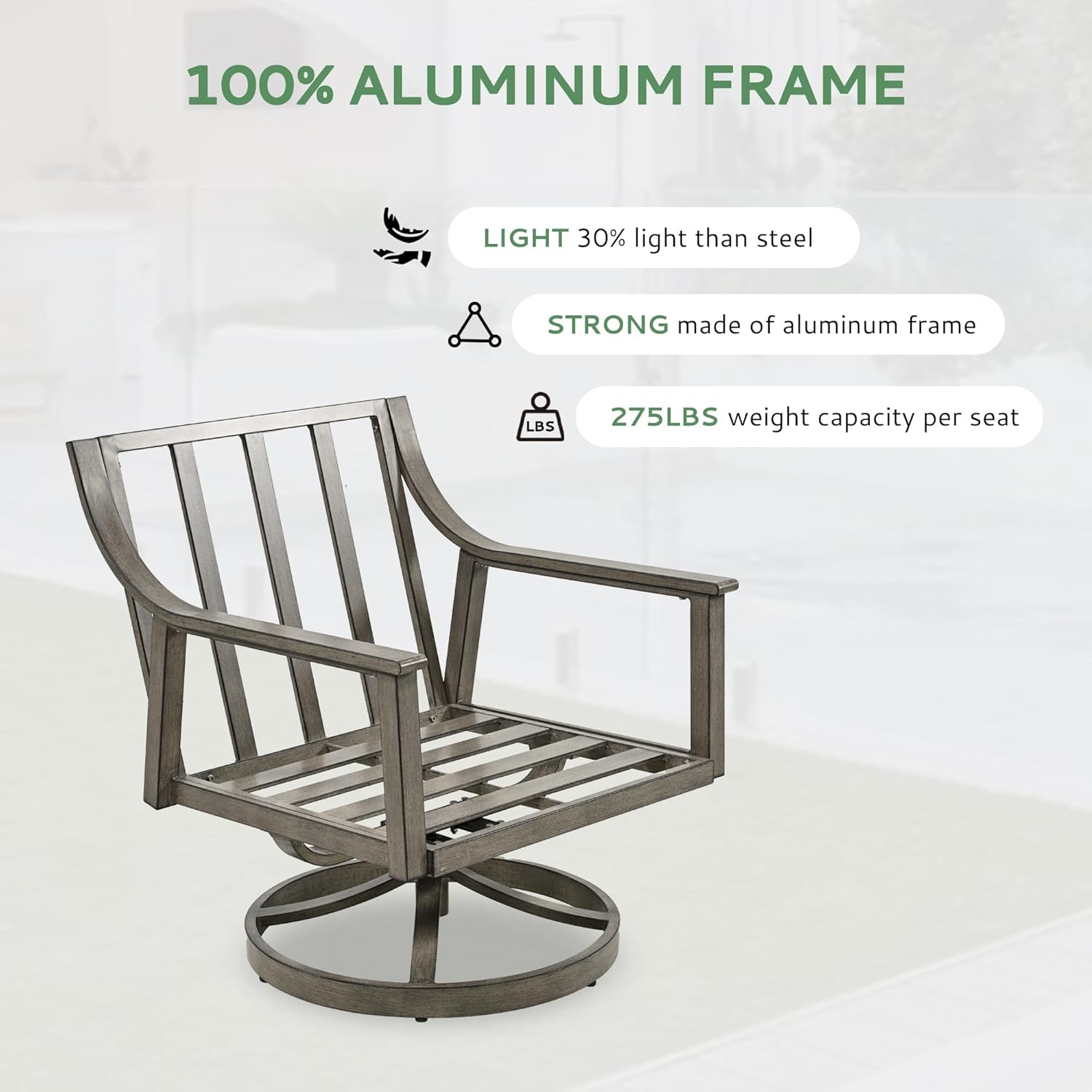 3-Piece Patio Conversation Bistro Sets, Outdoor Aluminum Bistro Sets with Thick Cushion