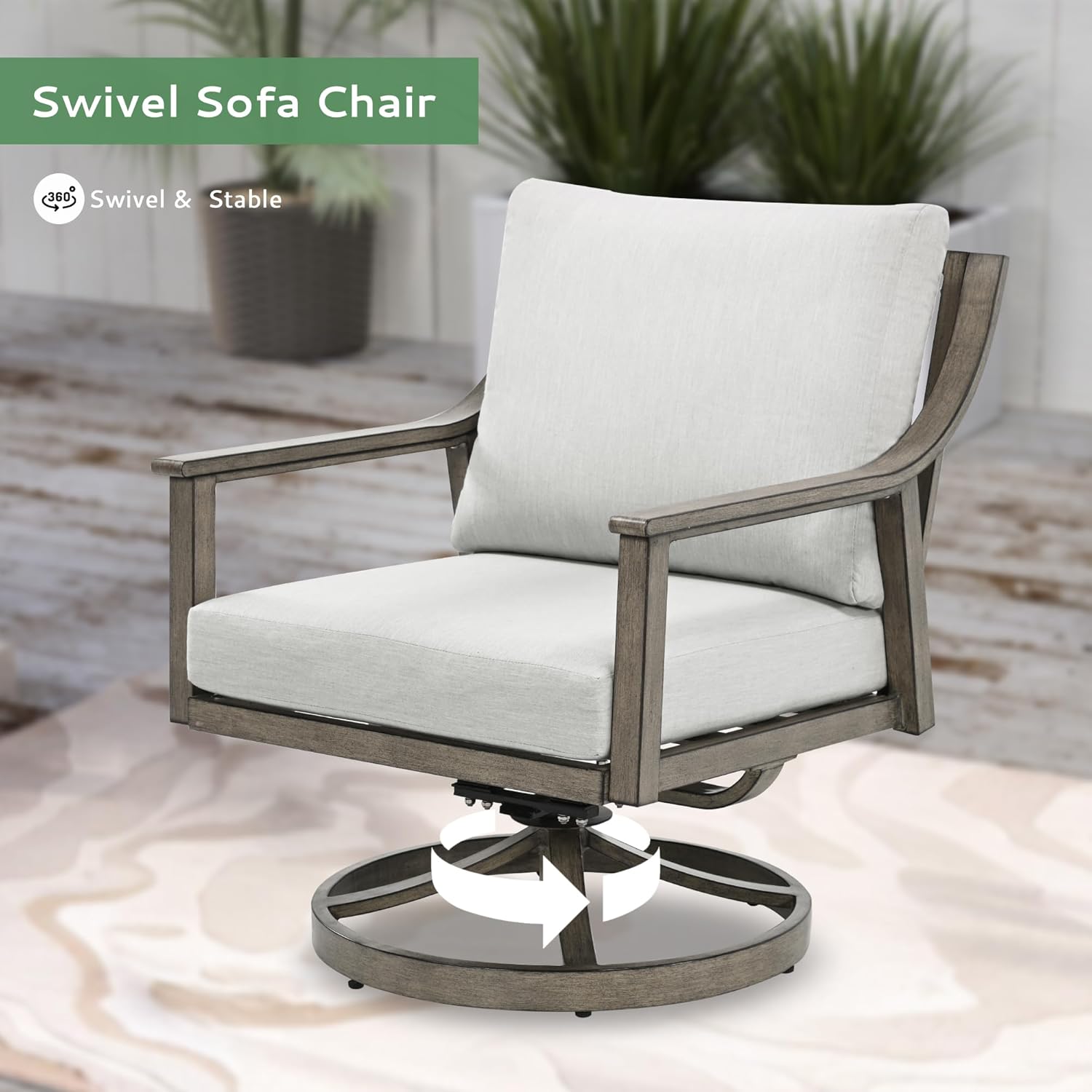 3-Piece Patio Conversation Bistro Sets, Outdoor Aluminum Bistro Sets with Thick Cushion