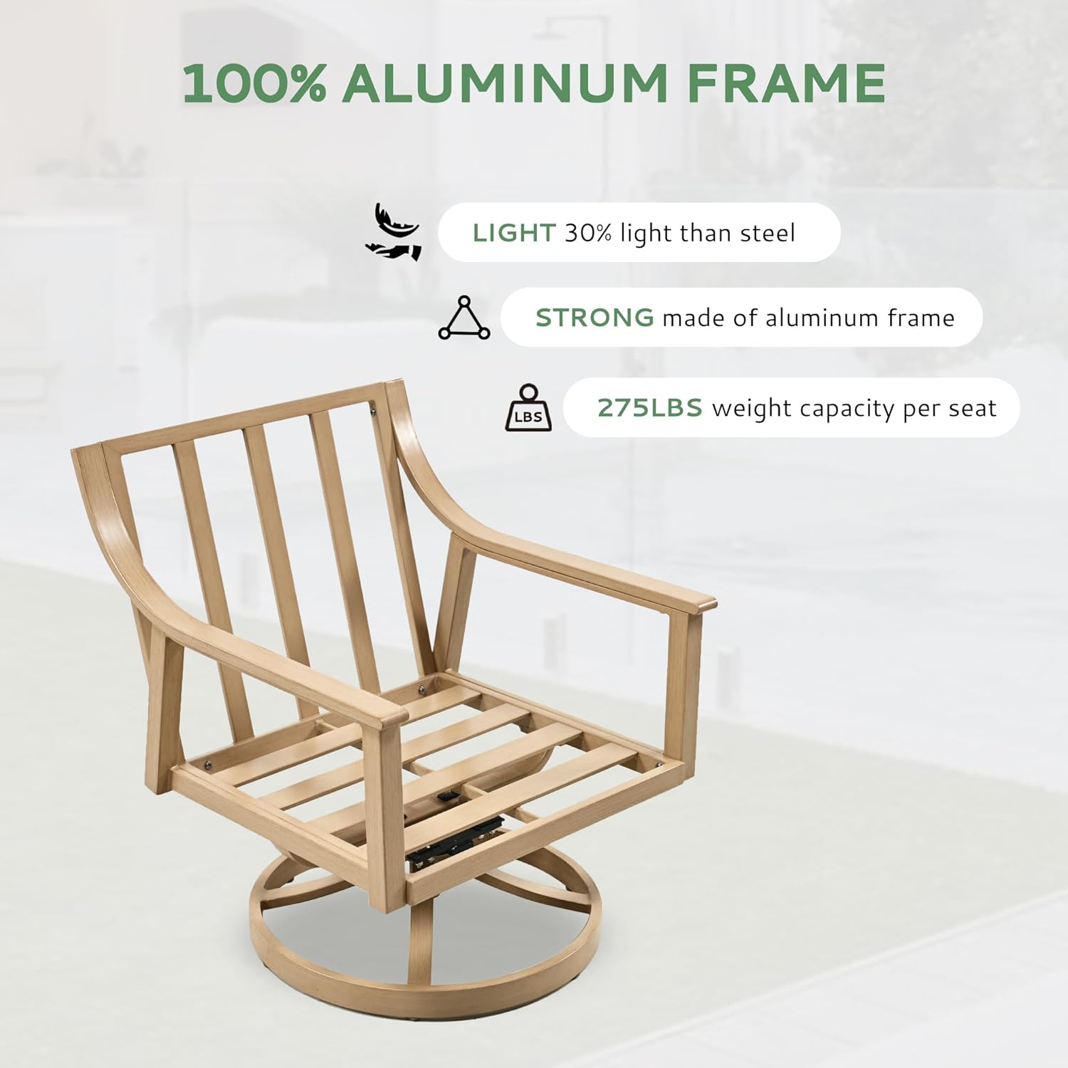 3-Piece Patio Conversation Bistro Sets, Outdoor Aluminum Bistro Sets with Thick Cushion