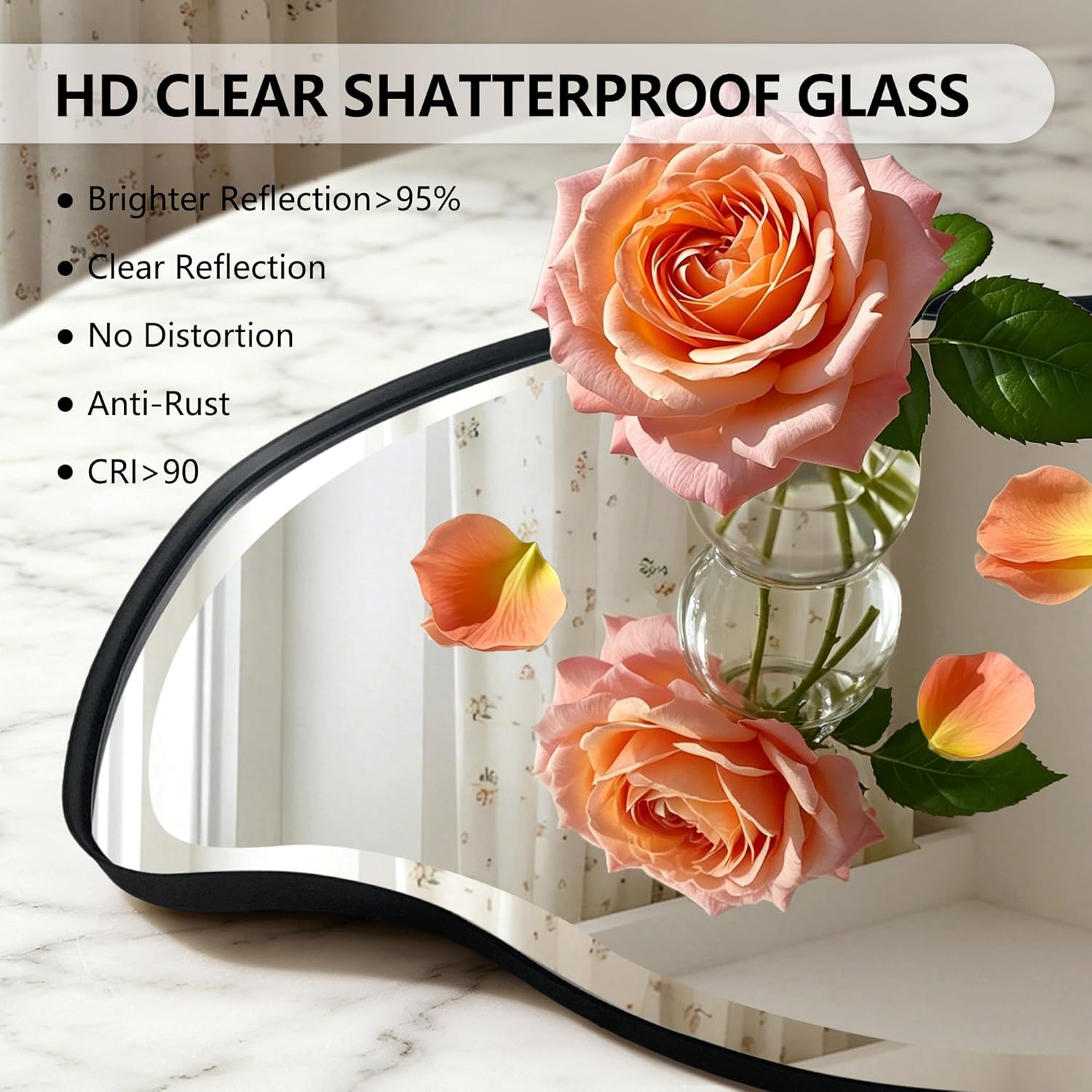 63"x28.5" Asymmetrical Metal Frame Mirror 
