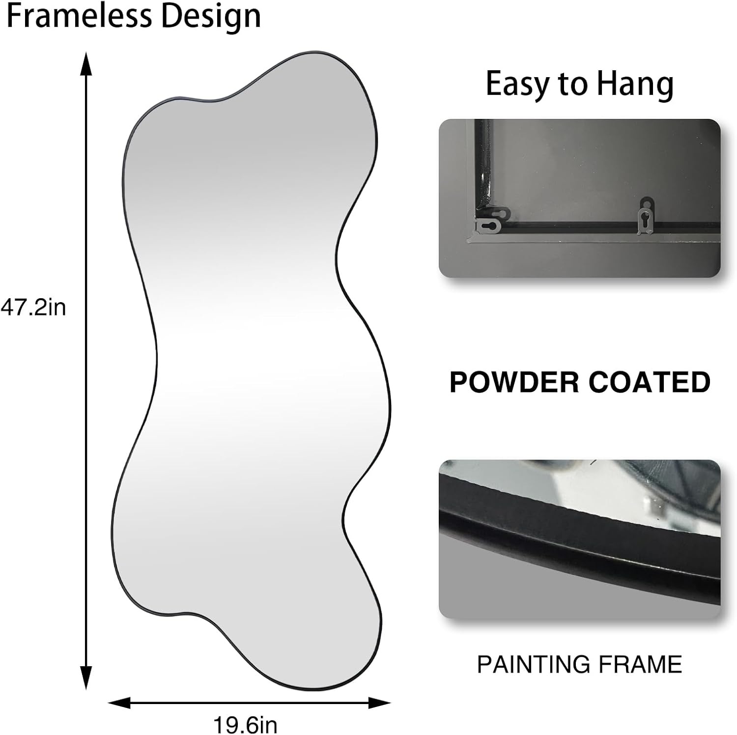 47.25"x21.65" Large Wall Mirrors Decorative