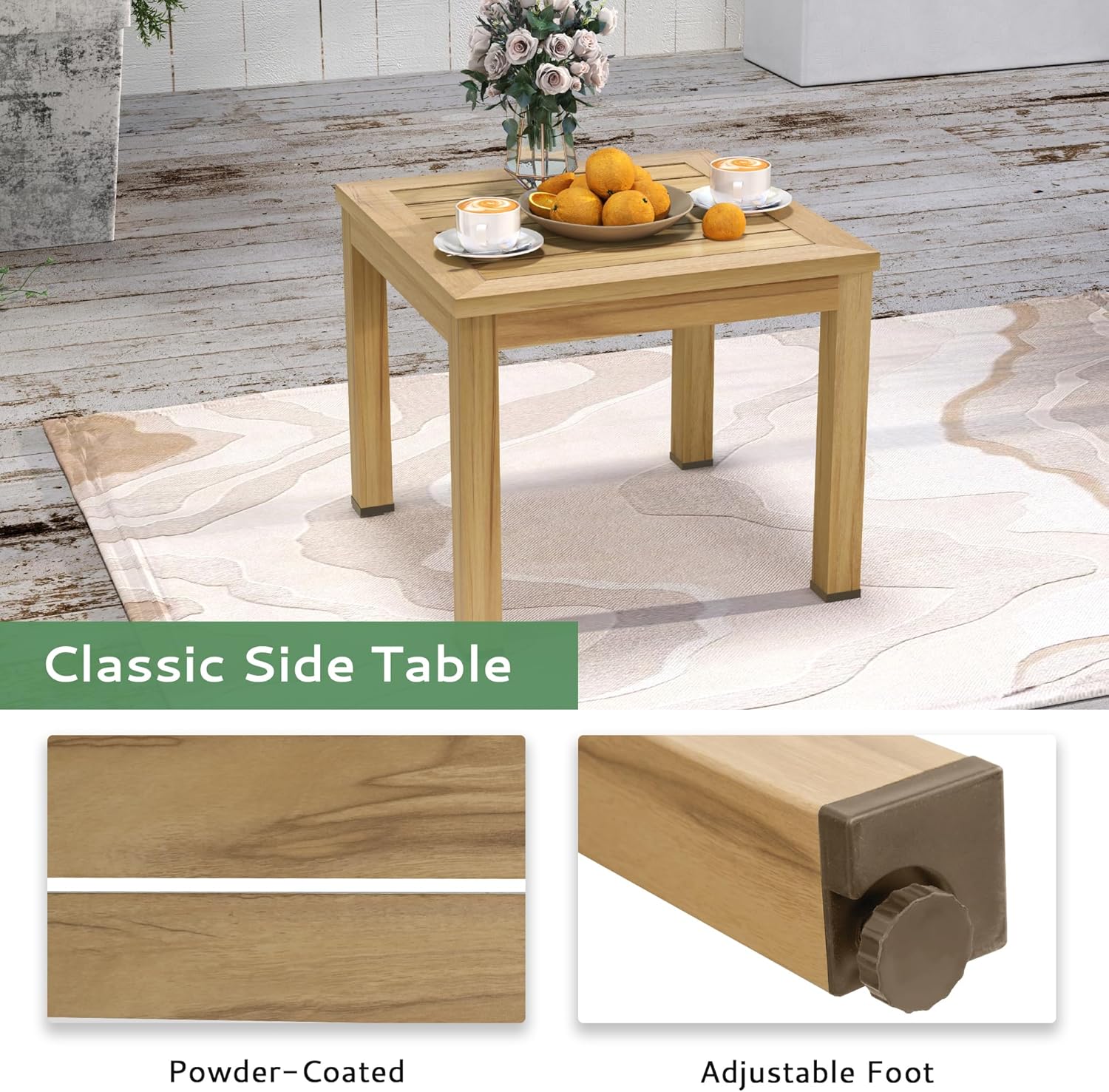 3-Piece Patio Bistro Set, All-Weather Wicker Backrest & Aluminum Frame Outdoor Swivel Chairs