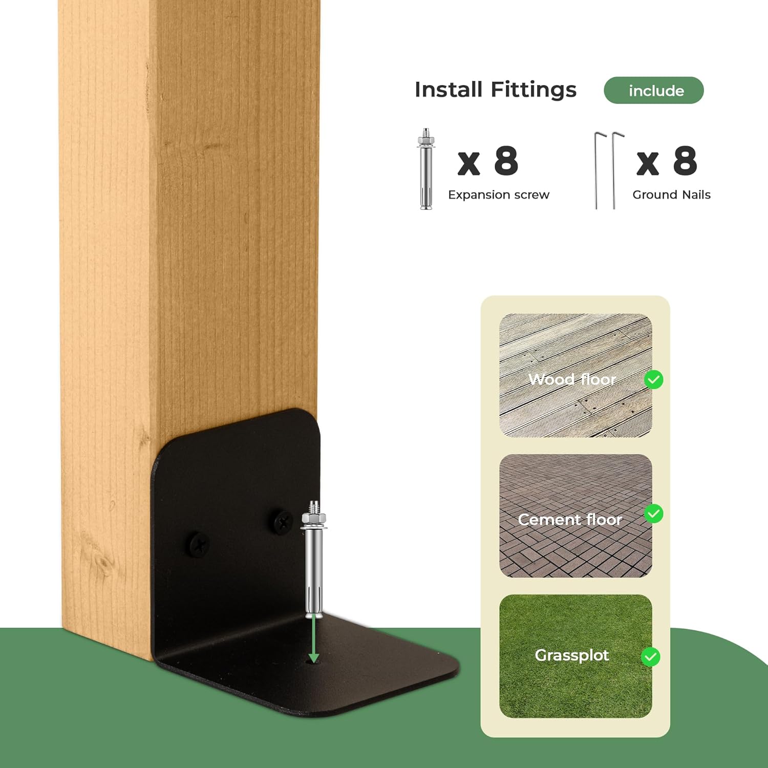 10' x 14' Wood Pergola Outdoor, Patio Pergola Solid Structure with Shelves