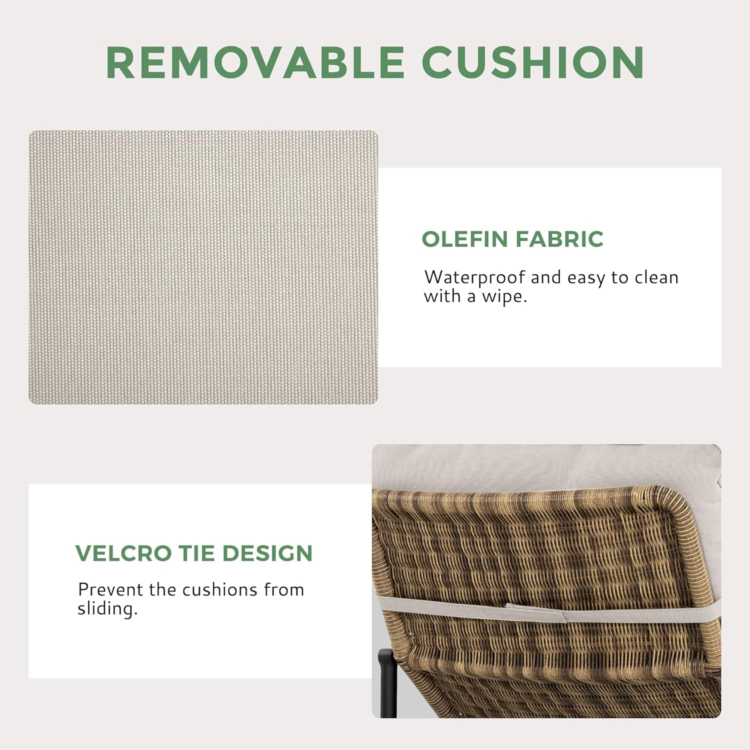 Chaise Lounge Chair Outdoor 2PCS - PE Rattan Wicker Patio Pool Lounge Chair with Cushion and Wheels