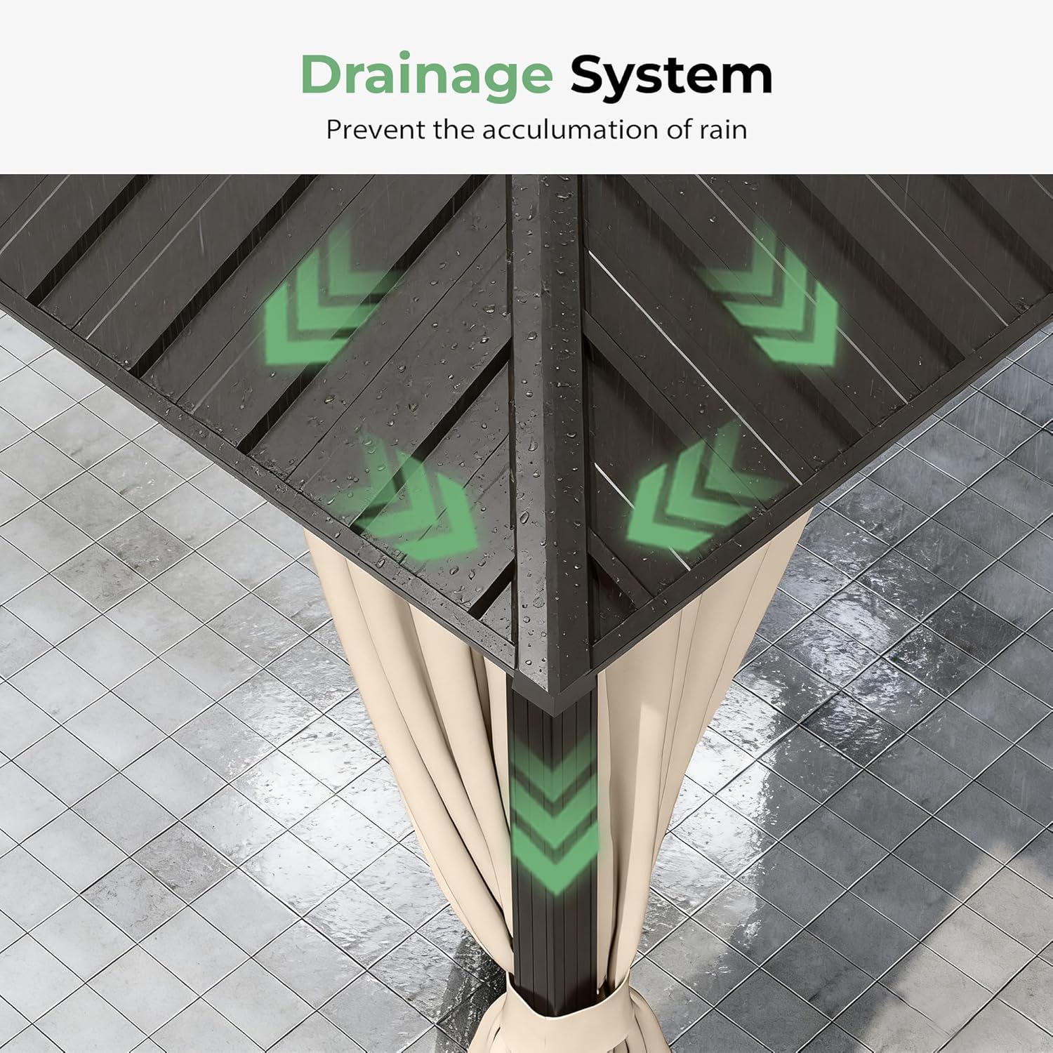 12' x 20' Hardtop Gazebo, Aluminum Frame Gazebo with Double Galvanized Steel Roof, Outdoor Permanent Pavilion with Netting & Curtains