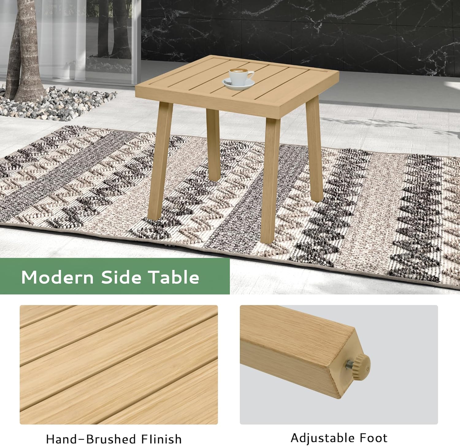 3-Piece Patio Conversation Bistro Sets, Outdoor Aluminum Bistro Sets with Thick Cushion