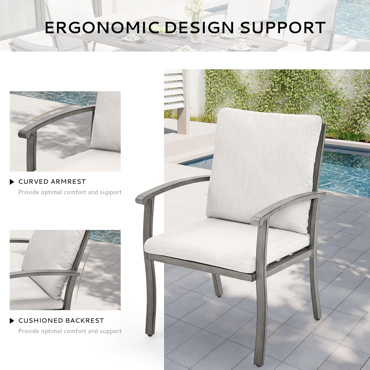 9-Piece Outdoor Patio Dining Set, Aluminum Patio Dining Set for 8