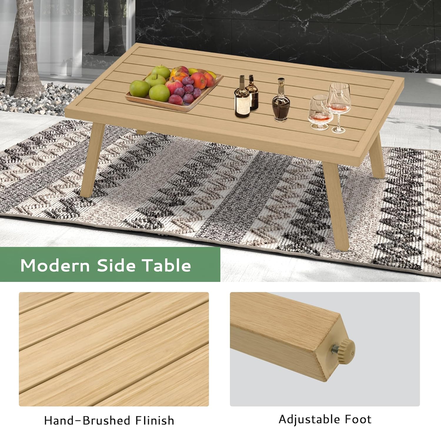 Patio Conversation Sets 4 Pieces - Aluminum Loveseat Outdoor Furniture Sets with Thick Cushion, Coffee Table and Chairs Set of 2