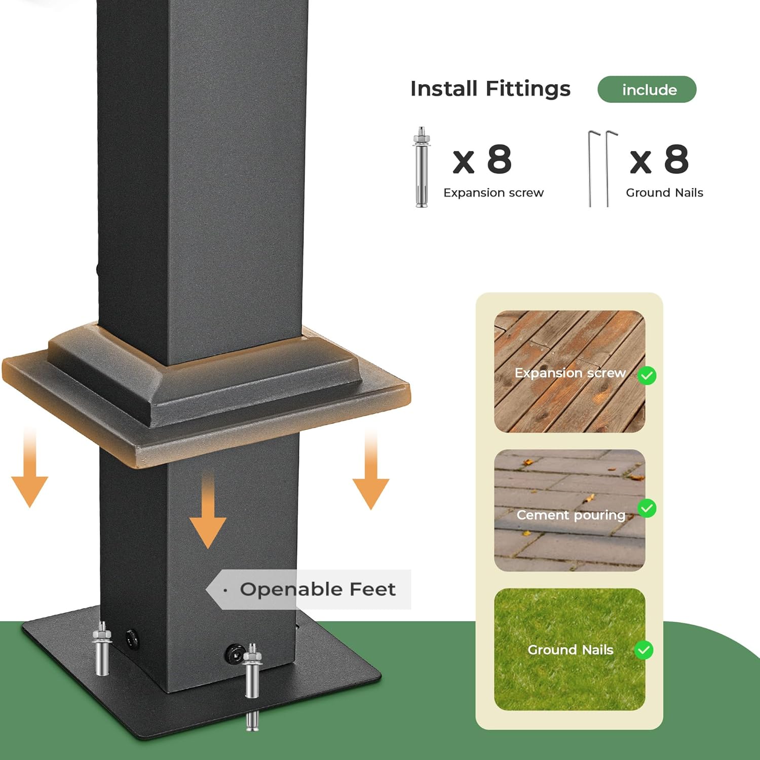 12 x12 Arched Outdoor Pergola for Deck, Outdoor Retractable Pergola with Adjustable Canopy