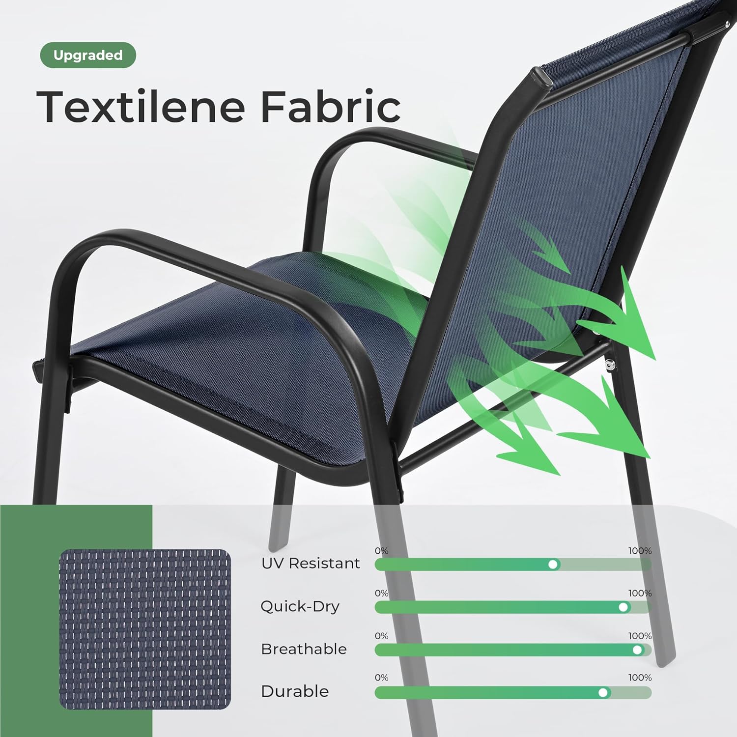 Outdoor Dining Set for 6, Patio Dining Set with Textilene Dining Chairs