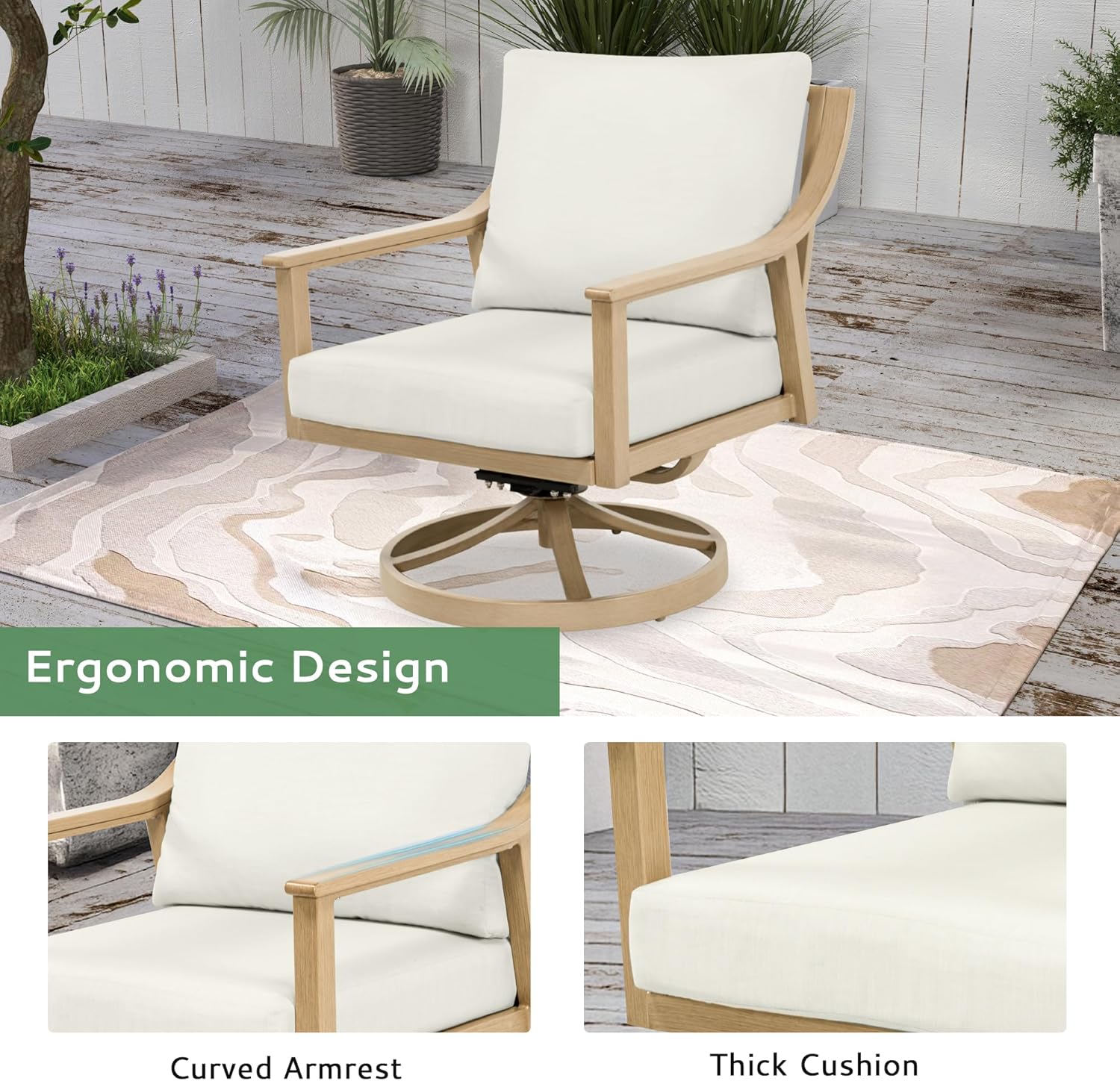 3-Piece Patio Conversation Bistro Sets, Outdoor Aluminum Bistro Sets with Thick Cushion