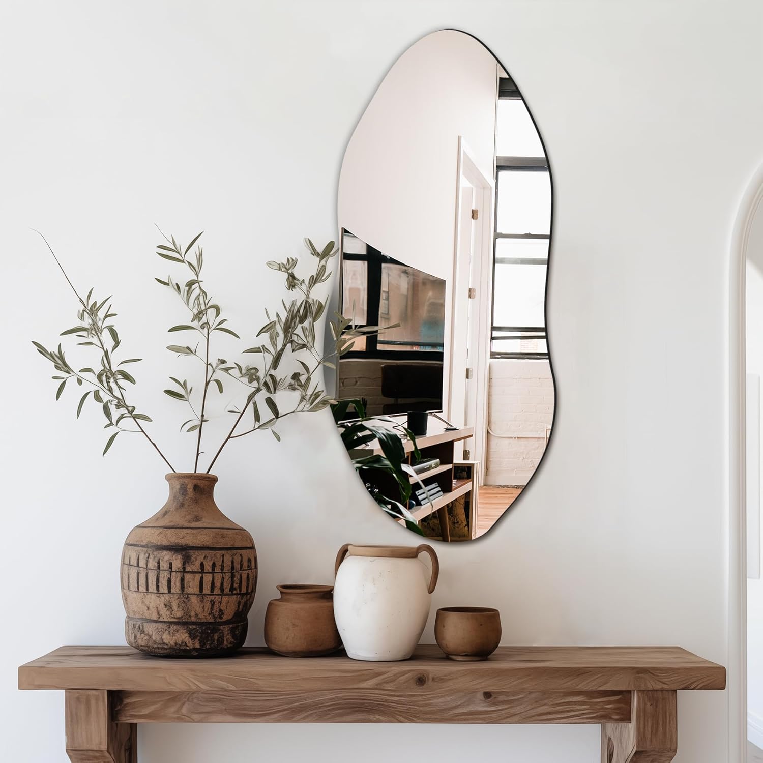 32"x14" Irregular Wall Mirror