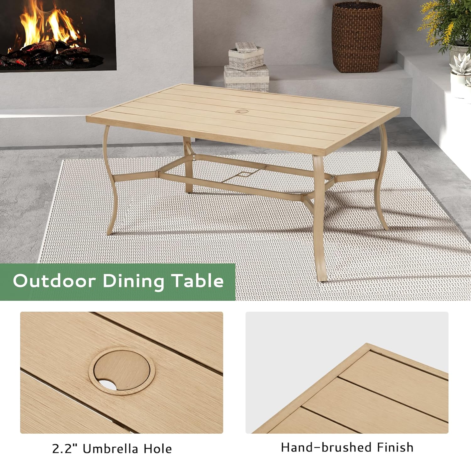 7-Piece Outdoor Patio Dining Set, Aluminum Patio Table and Chairs Set for 6