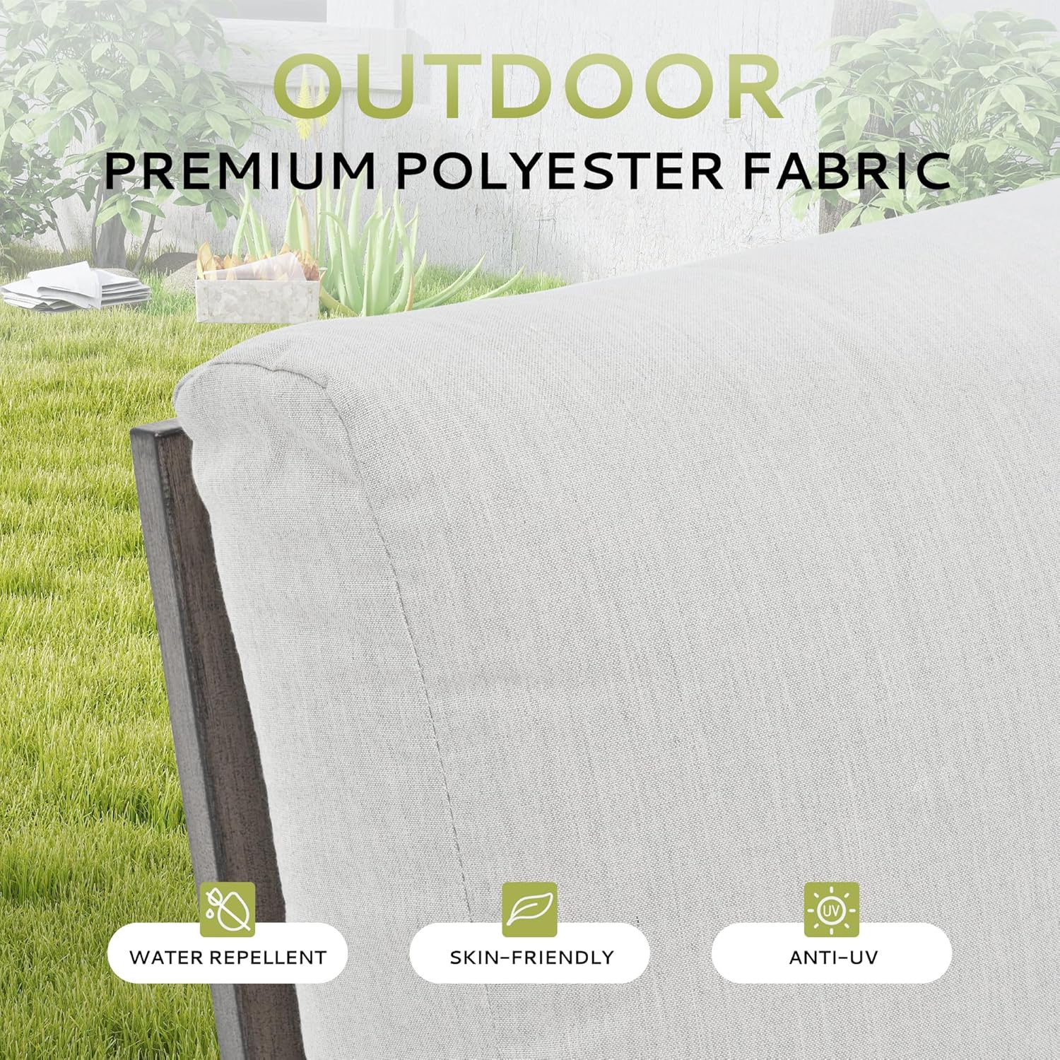 5 Pieces Aluminum Patio Furniture Set with Side Table, 2 Swivel Chairs and 2 Ottomans with Thick Cushion