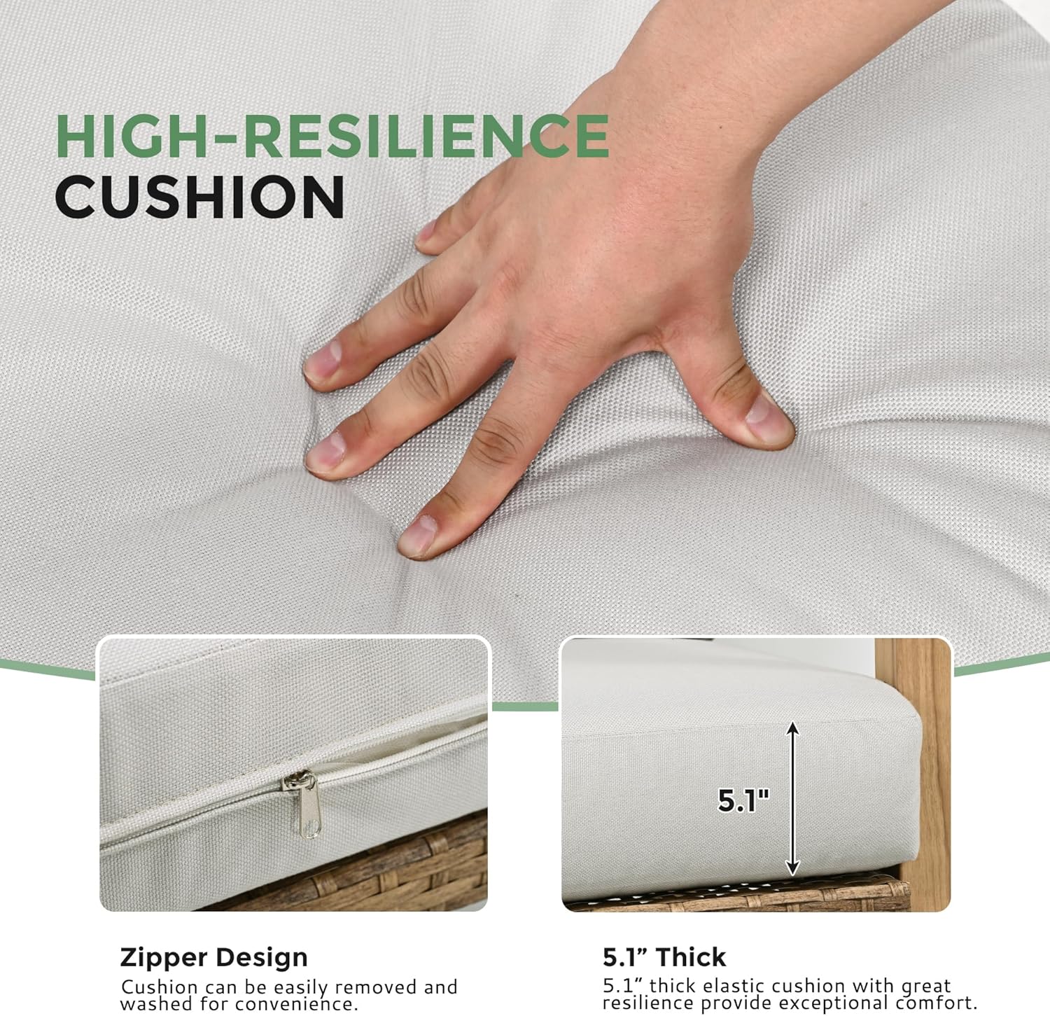 3-Piece Patio Bistro Set, All-Weather Wicker Backrest & Aluminum Frame Outdoor Swivel Chairs