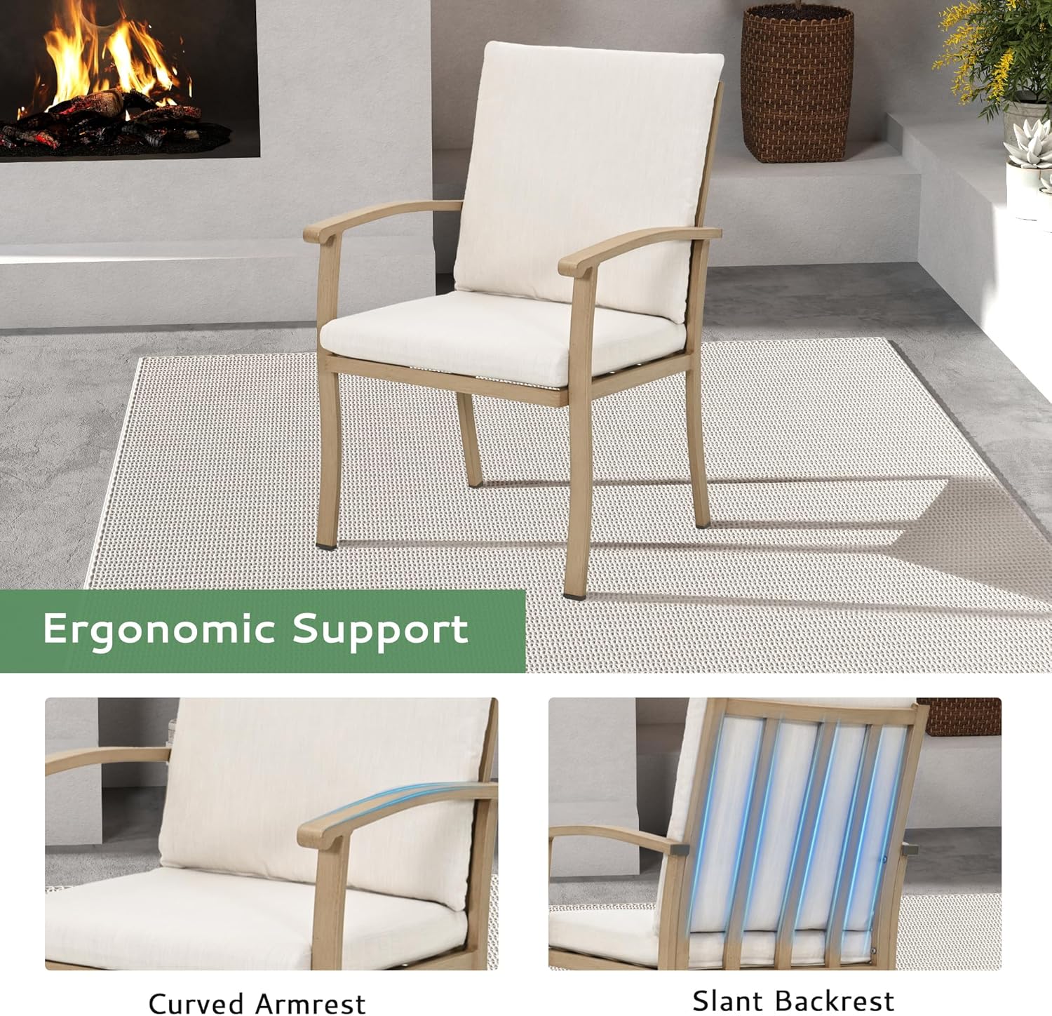 7-Piece Outdoor Patio Dining Set, Aluminum Patio Table and Chairs Set for 6