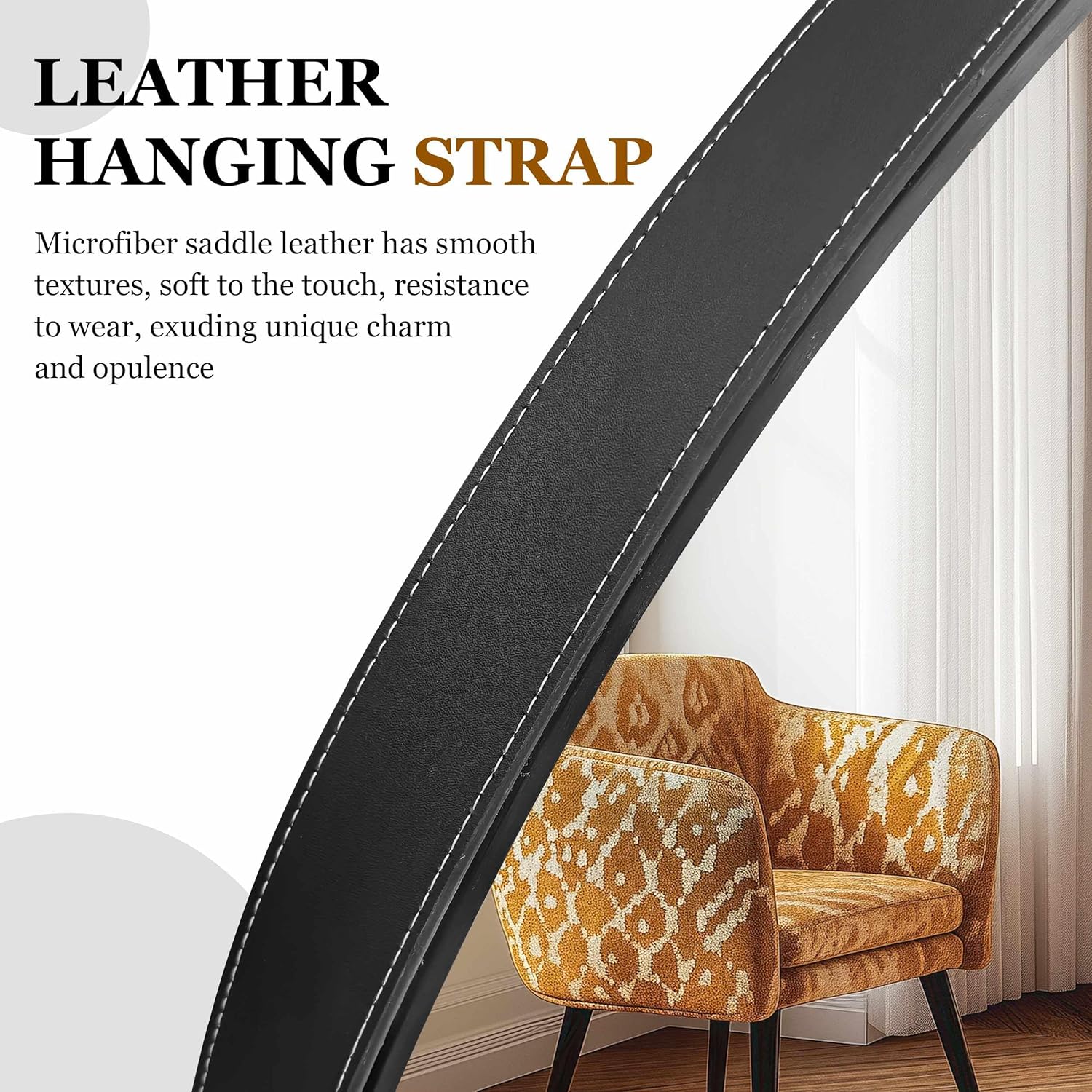 24in Black Hanging Wall Mirror