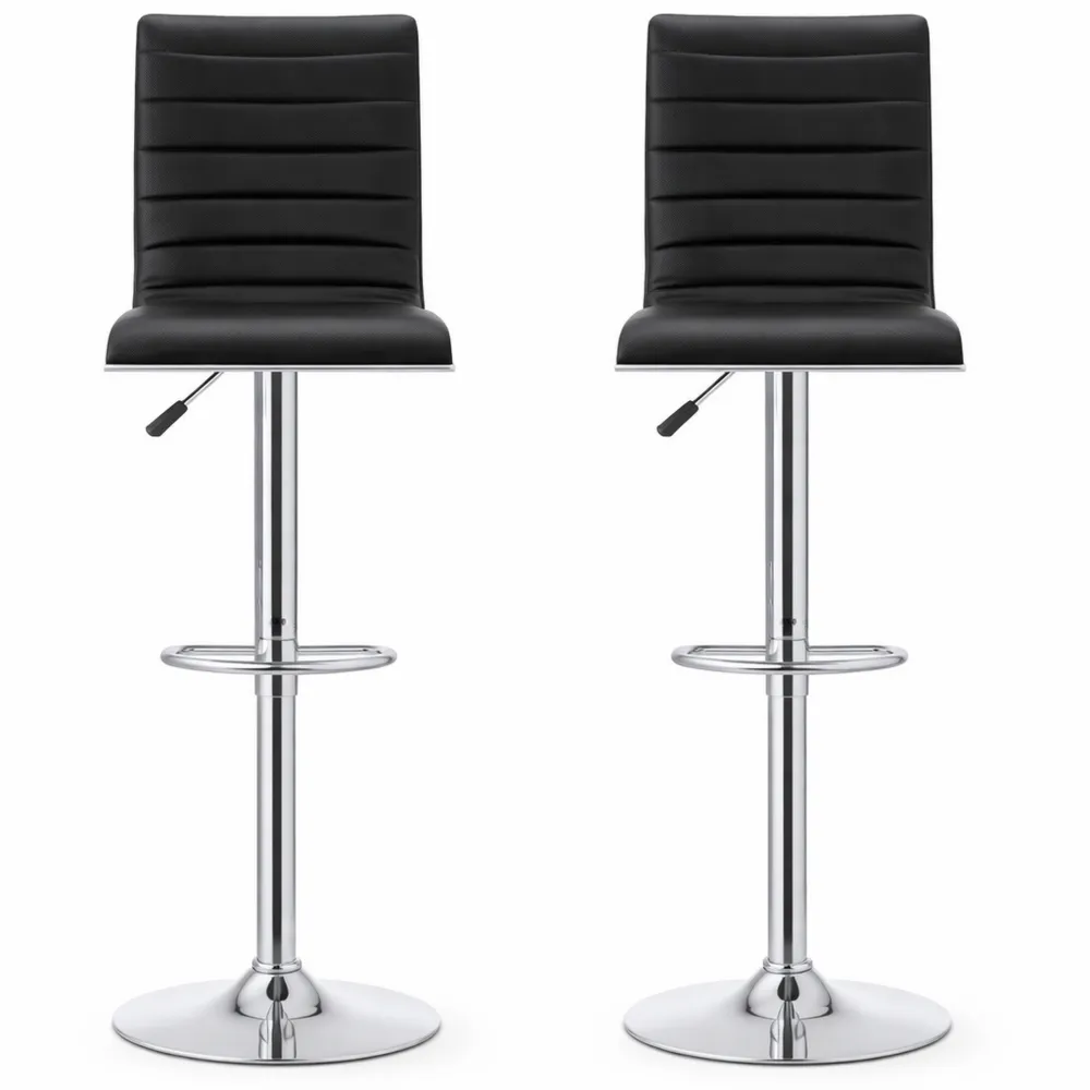 Ensemble de 2 tabourets de bar en similicuir avec dossier