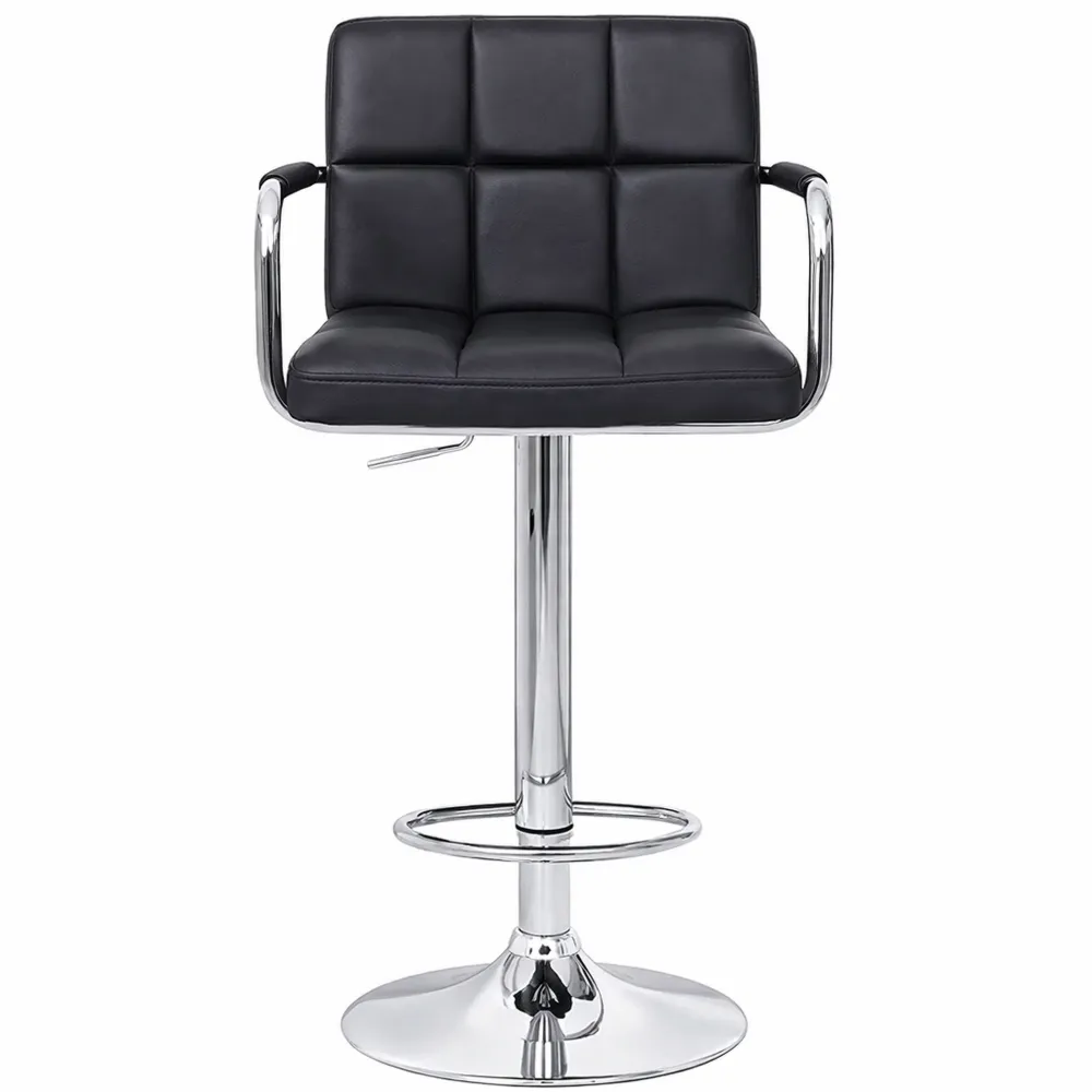 Tabourets de bar réglables noirs avec dossier