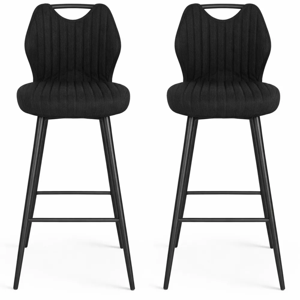 Lot de 2 tabourets de bar pivotants avec dossier et repose-pieds, hauteur réglable