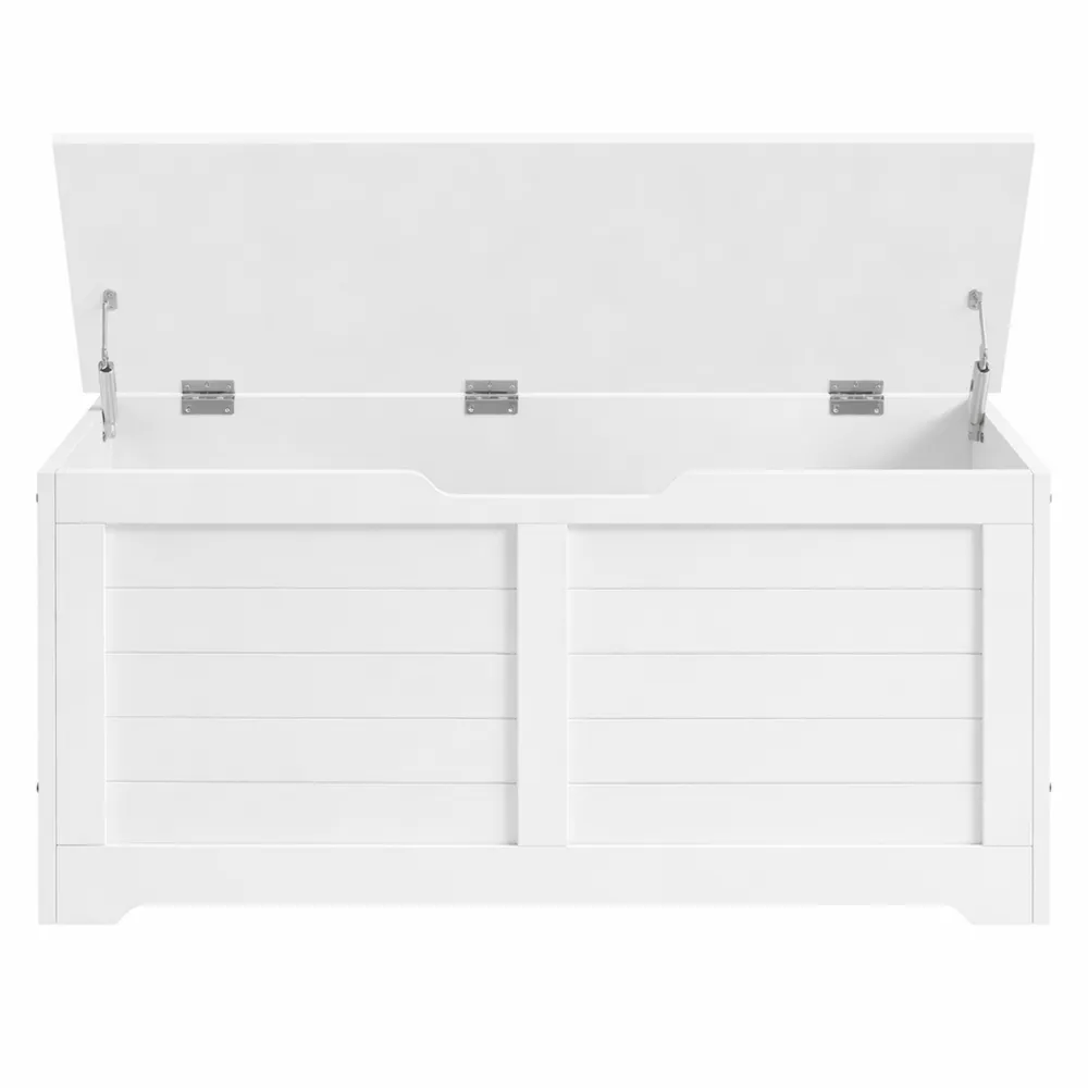 Banc de rangement avec charnières de sécurité, style grange, 40 x 100 x 46 cm, pour entrée, couloir, chambre, salon