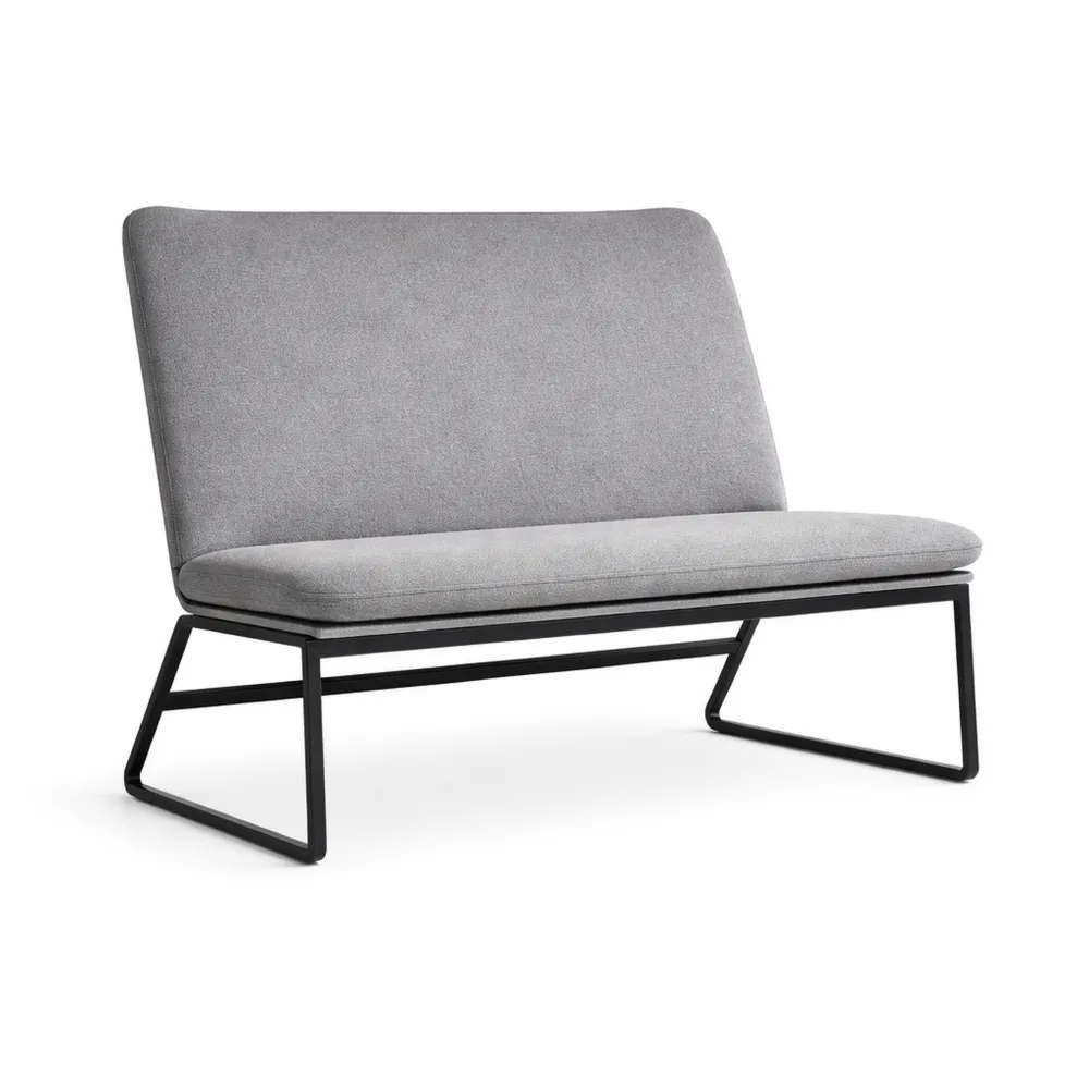 Banc polyfonctionnel en tissu gris pour entrée, chambre ou salon