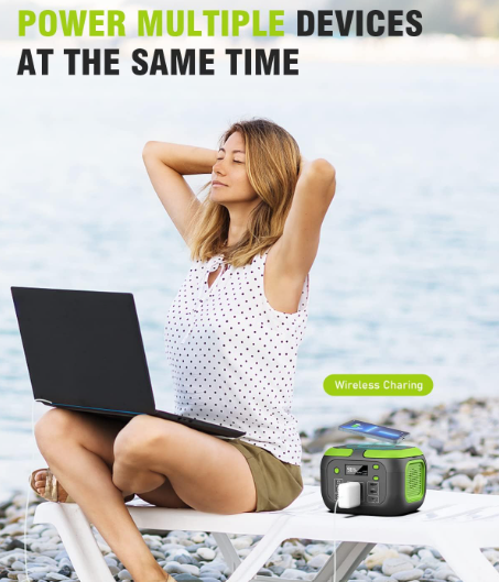 200W Portable Power Station, 42000mAh Solar Generator with 110V AC Outlet, DC, USB C, USB QC3.0, 155Wh Backup Battery Pack Power Supply for Camping