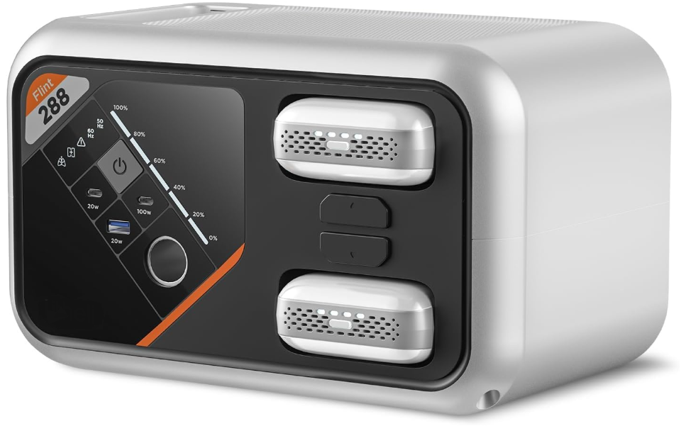 288 Series Portable Power Station 287Wh, Lithium Battery Solar Generator（2 x 74Wh Battery Pack Shipped Separately), 300W AC Outlet, 0-95% in 50Min