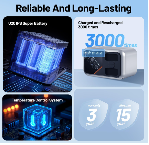 288 Series Portable Power Station 287Wh, Lithium Battery Solar Generator（2 x 74Wh Battery Pack Shipped Separately), 300W AC Outlet, 0-95% in 50Min