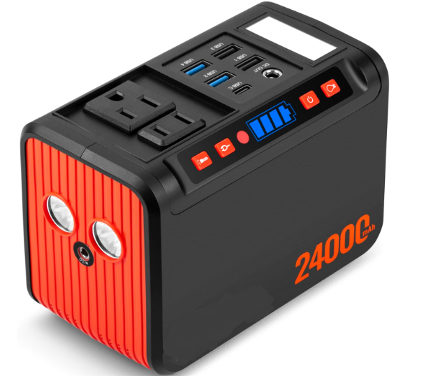 88.8Wh Portable Power Station Peak 120W Lithium Battery Small Generator Power Bank with 110V AC Outlet Battery Backup for Camping Home Use