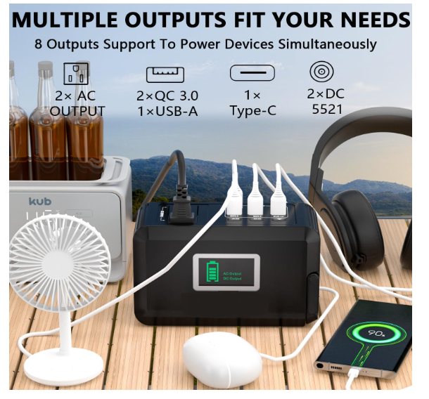 Portable Power Station120W(240W Peak), 24000mAh Camping Solar Generator