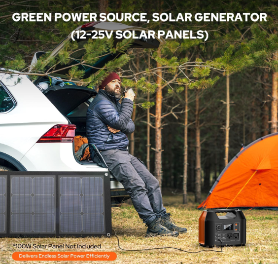Portable Power Station 300W 296Wh Battery Bank with 110V Pure Sine Wave AC Outlet for Outdoors Camping Hunting and Emergency
