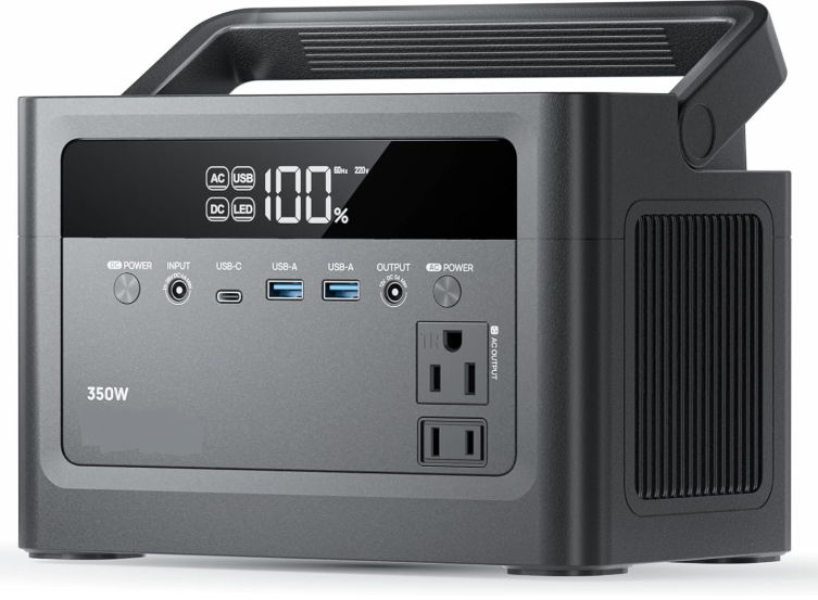 Portable Power Station 700W Surge, 288Wh LiFePO4 Battery Backup, Power Bank with AC Outlet 350W/110V, Solar Generator Fast Charging for Camping