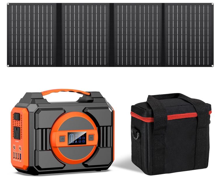  Portable Solar Generator Power Station with Solar Panels 40W Included and Carrying Case Bag