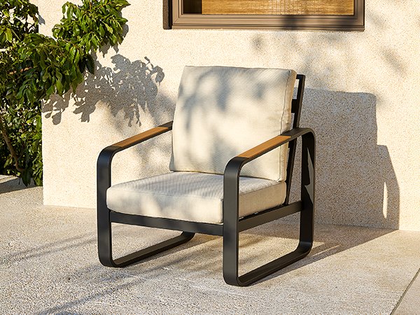 29.9" Wide Outdoor Patio Sofa, Modern Single Seat With Removable Cushions
