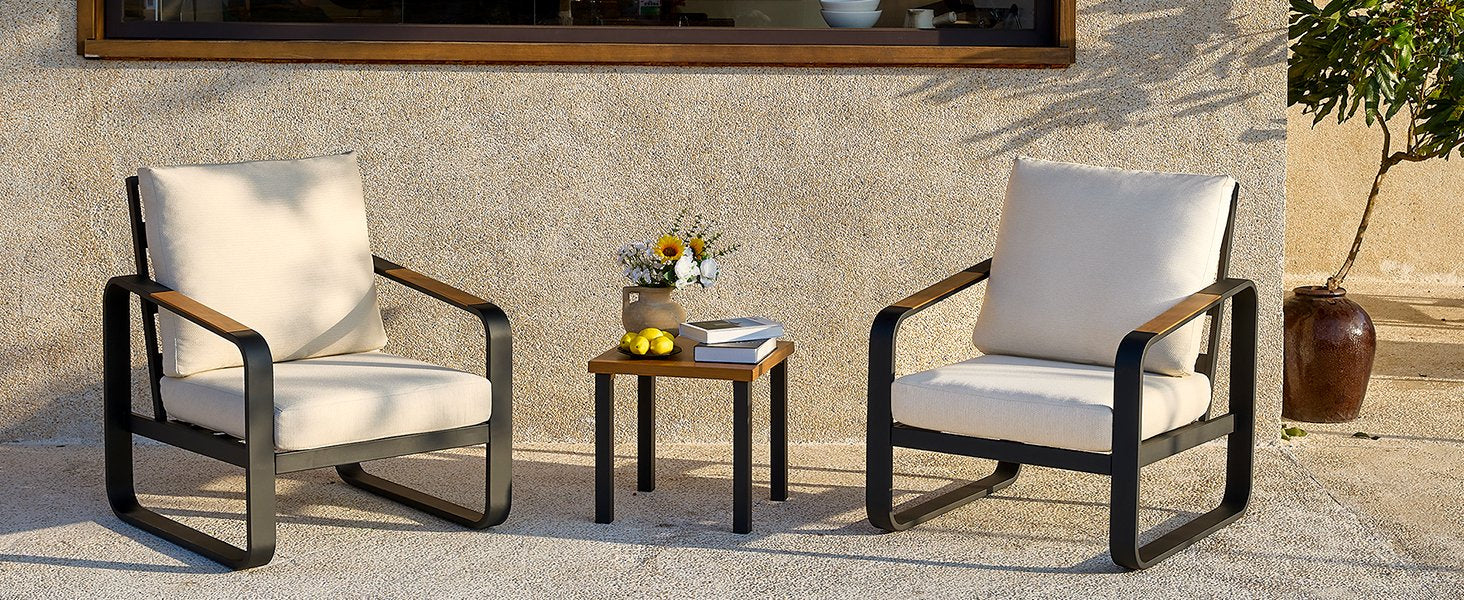 29.9" Wide Outdoor Patio Sofa, Modern Single Seat With Removable Cushions