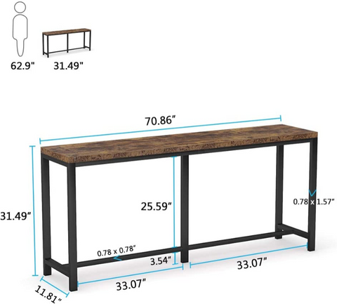 tribesigns 70.9 inch extra long sofa table
