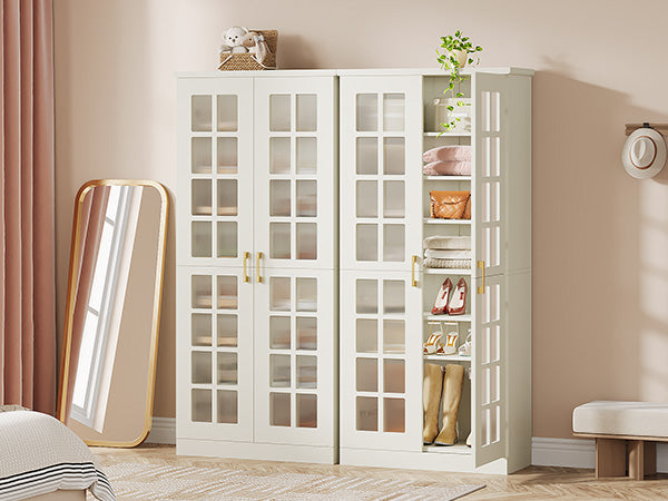 71" Shoe Cabinet, 8-tier Shoe Storage Racks With Adjustable Shelves