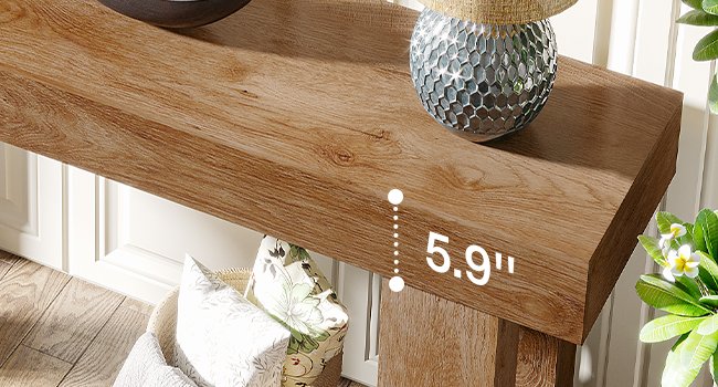 63-Inch Console Table, Farmhouse Wooden Sofa Table Entryway Table