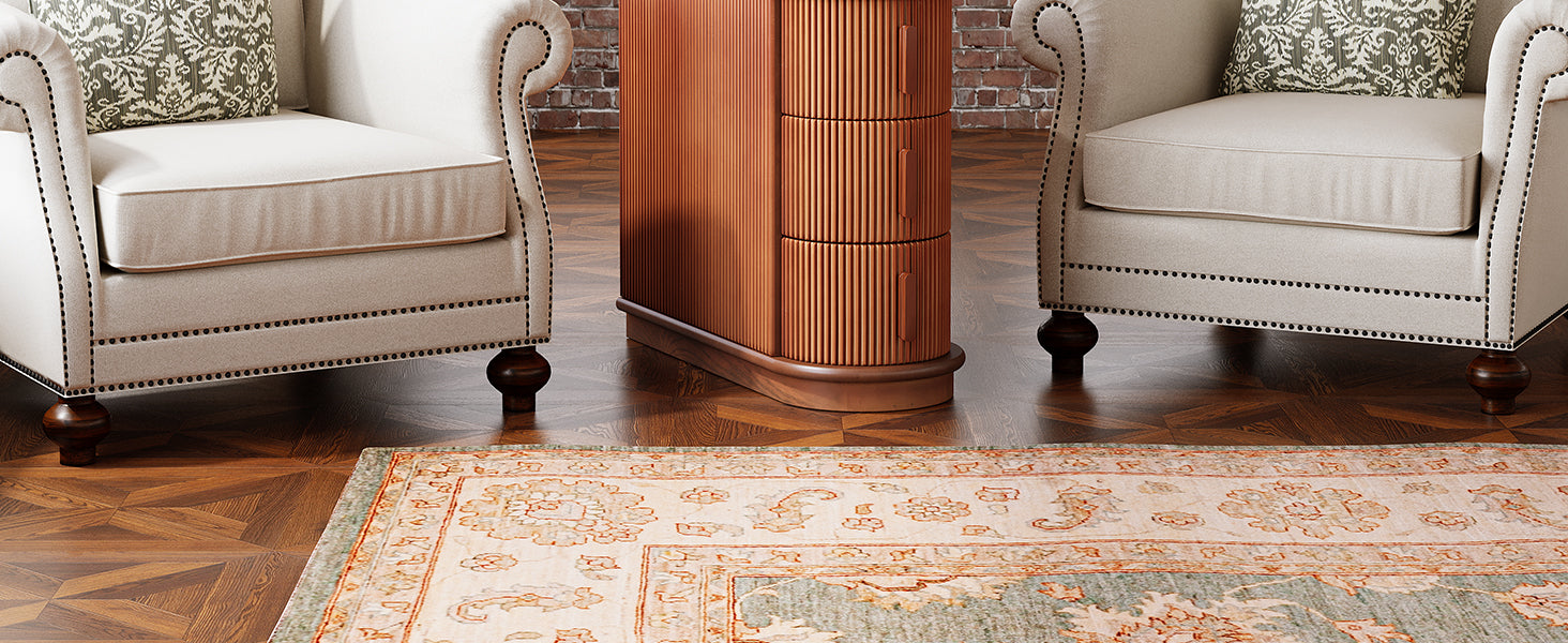 Wood End Table, Narrow Side Table Nightstand with 3-drawer