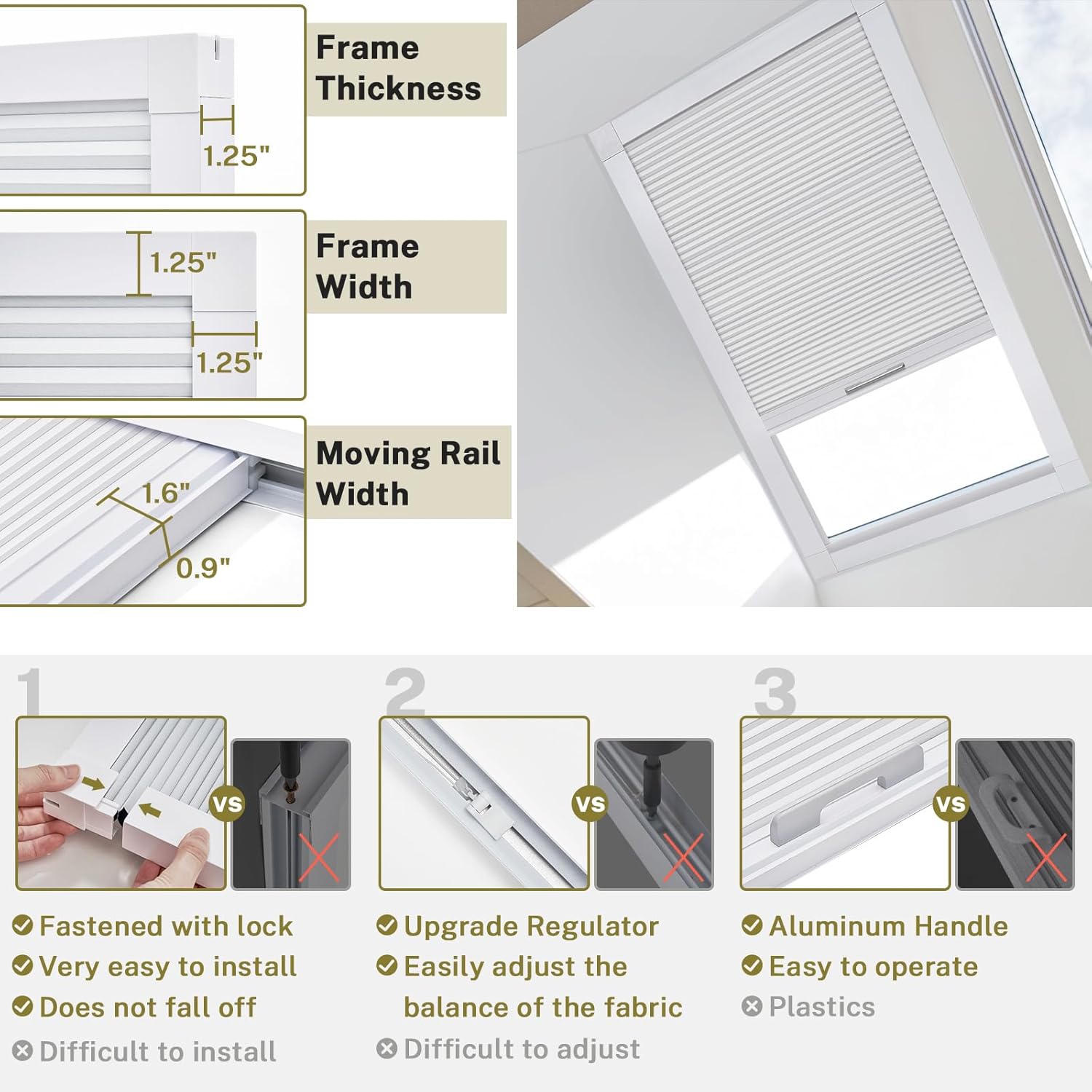 Skylight Blackout Window Blinds & Shades