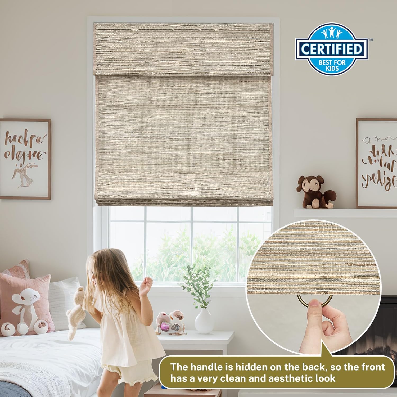 Cordless Roman Shades for Window