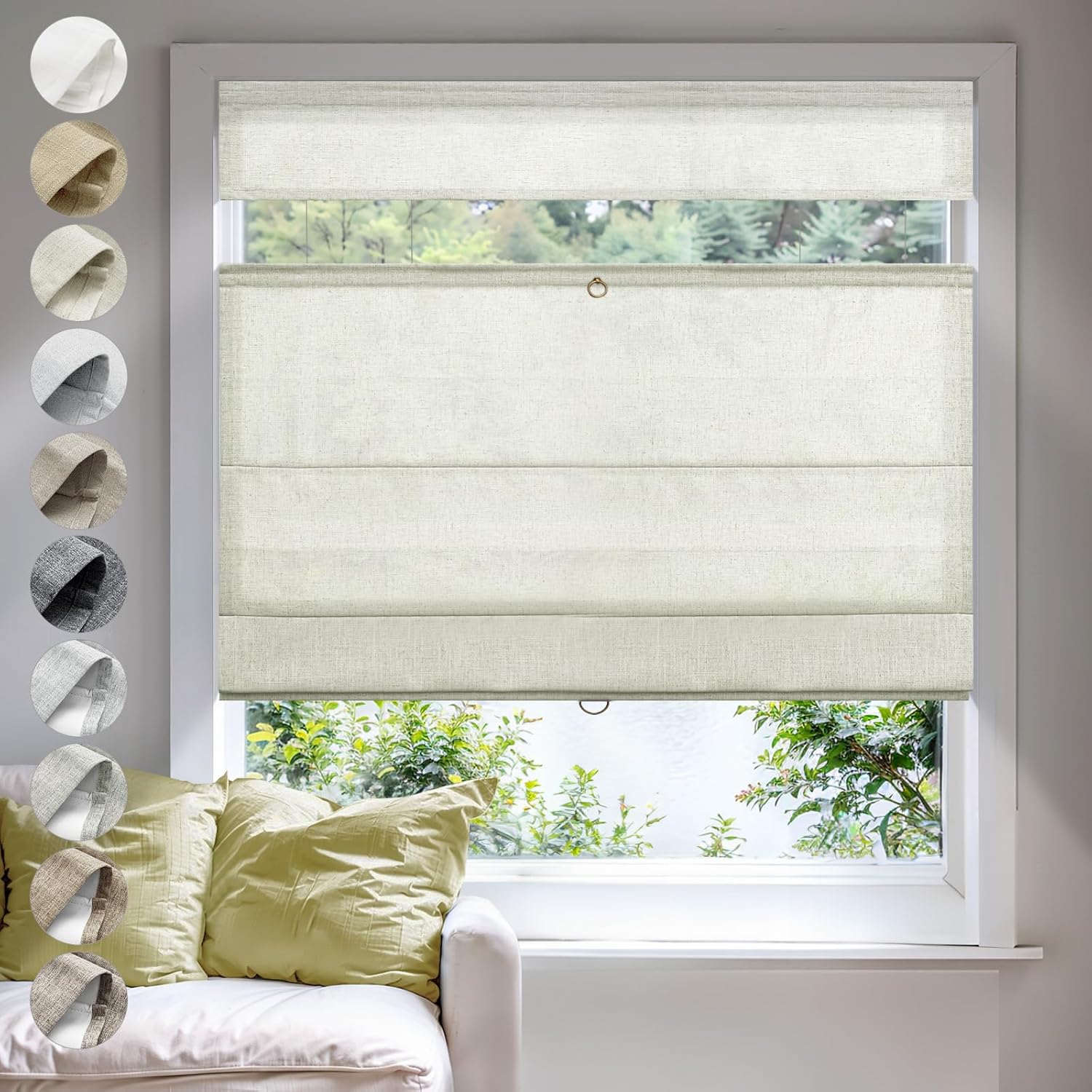 Light Filtering Cordless Roman Shades for Windows