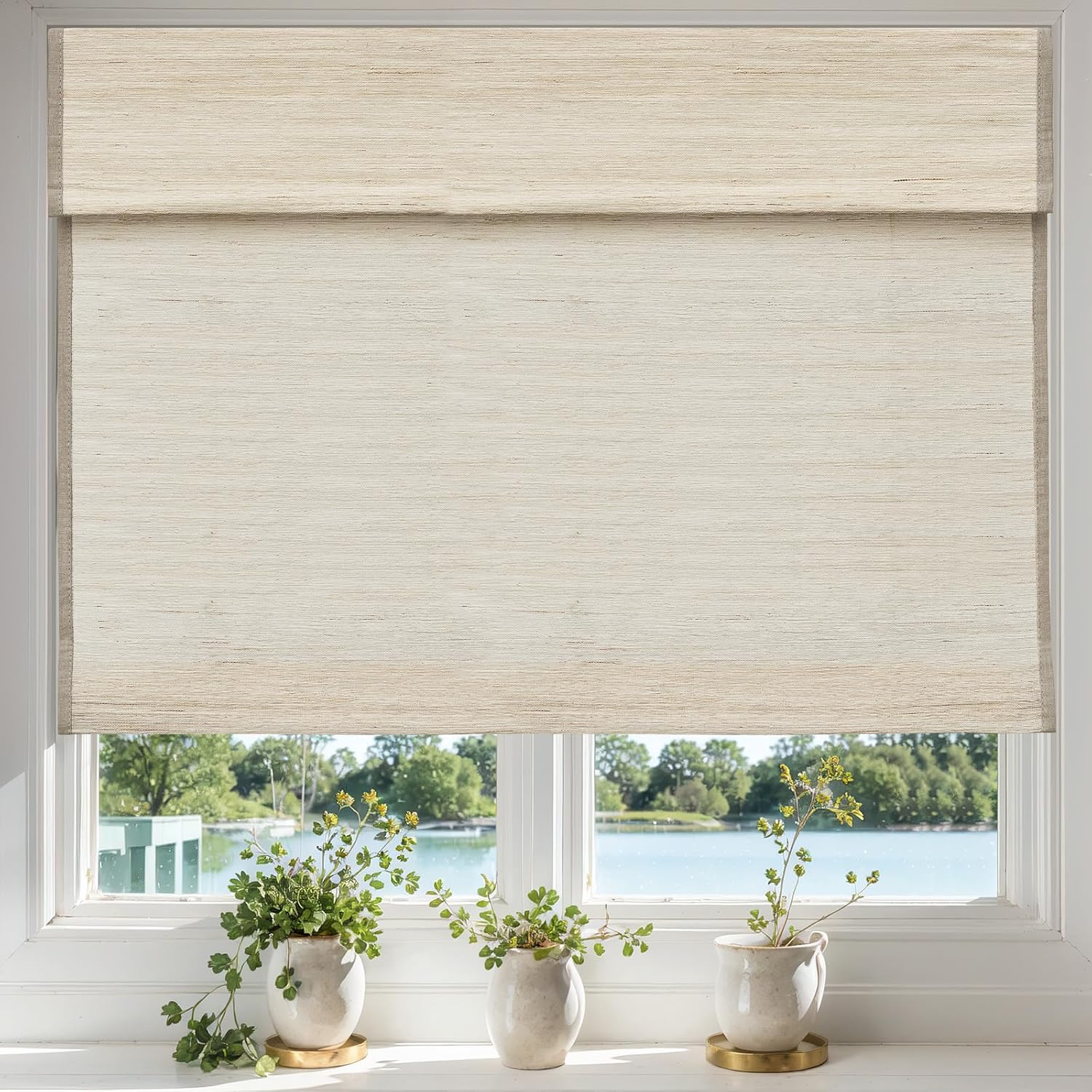 Cordless Custom Roman Shades for Window Blackout