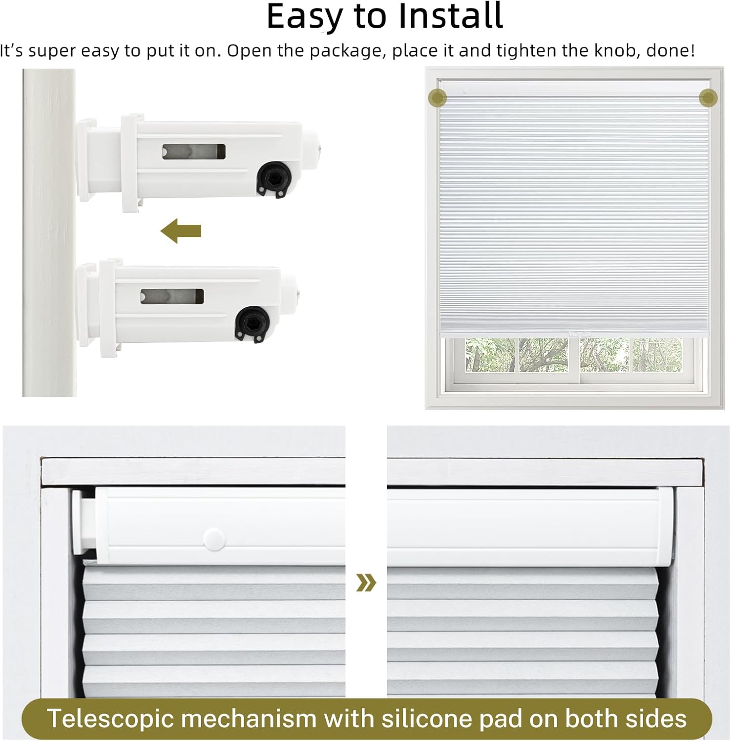  No Tools No Drill Blackout Cellular Blinds