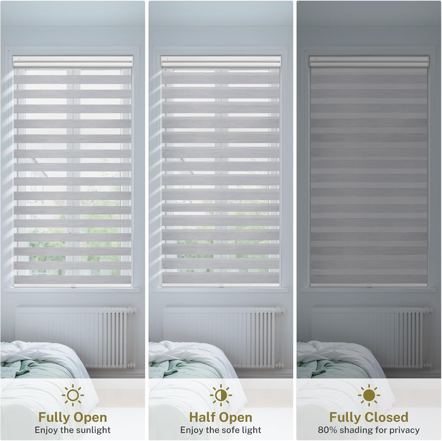 Dual Layer Blinds No Drill Roller Shades 
