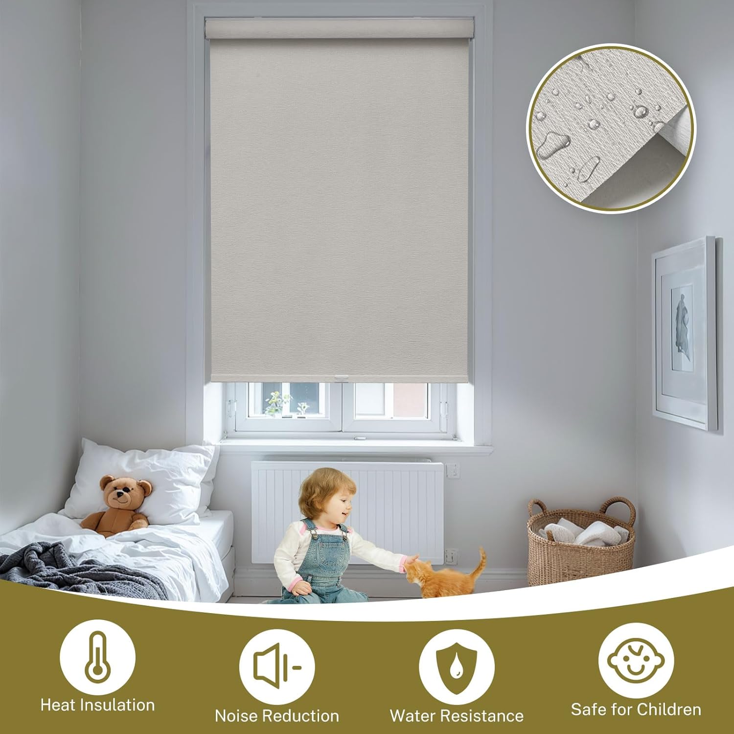 Cordless Roller Shades Upgraded Upper Beam