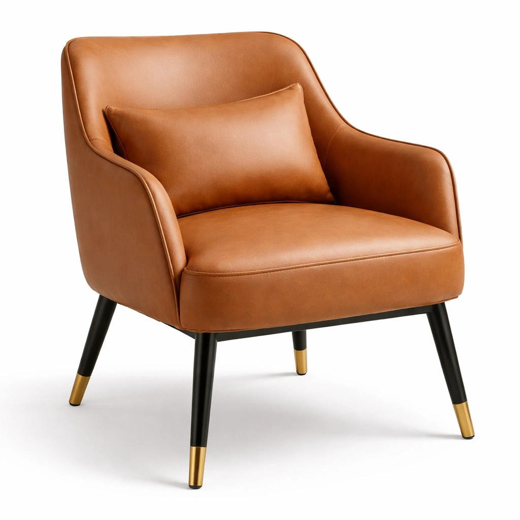 Fauteuil cuir marron style moderne-serqonix