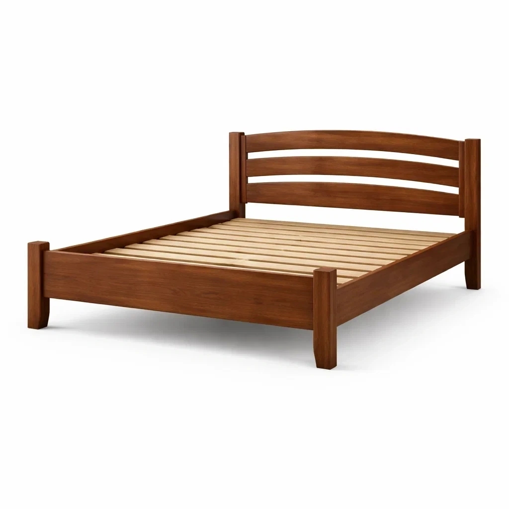 Lit adulte en bois fonce style minimaliste-serqonix